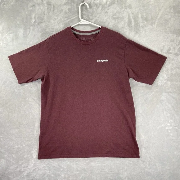 Patagonia T-Shirt mens Medium P-6 Graphic Logo Responsibili-Tee Short Sleeve Red - Picture 3 of 10